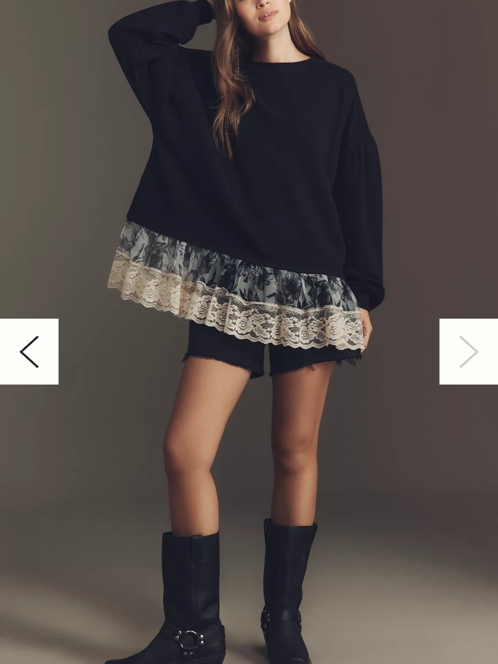 By Anthropologie: Tulle-Hem Pullover Sweatshirt - Picture 2 of 7